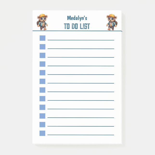 Sonnige Abenteuer mit Strandbär - Für Spaß bereit Post-it Klebezettel (Vorderseite)