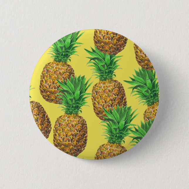 Sonnige Ananas Button (Vorderseite)