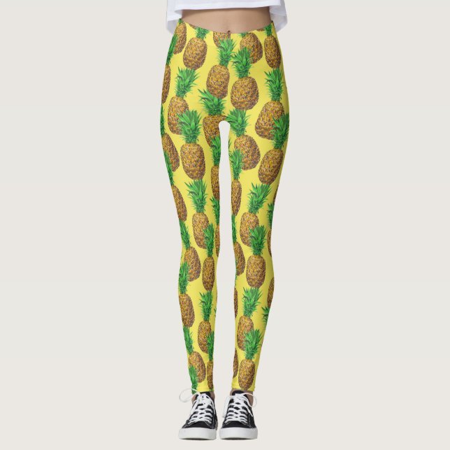 Sonnige Ananas Leggings (Vorderseite)