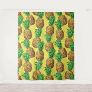 Sonnige Ananas Wandteppich