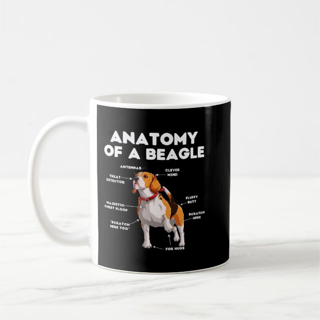 Sonnige Anatomie eines Beagle 93 Kaffeetasse (Links)