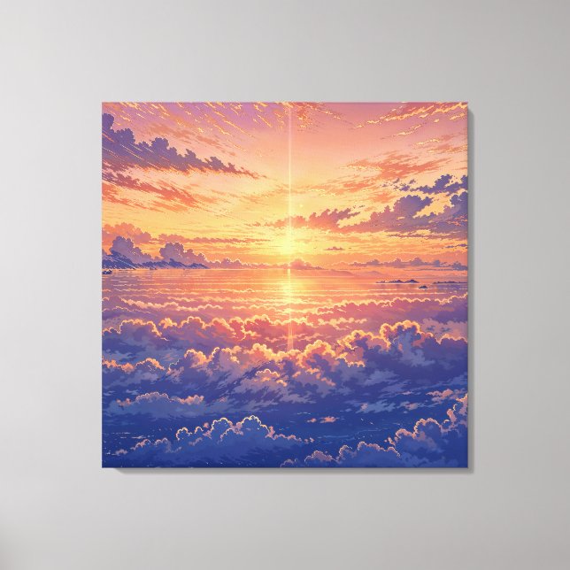 Sonnige Atmosphäre - Lebendiger Illustrationskunst Leinwanddruck (Vorderseite)