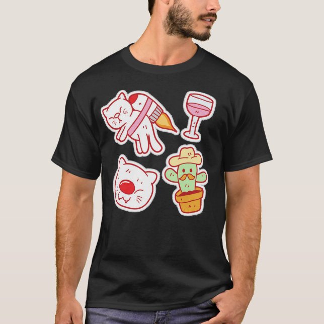 Sonnige Aufkleber 6 T-Shirt (Vorderseite)