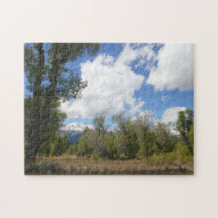 Sonnige Aussicht auf den Grand Teton Puzzle