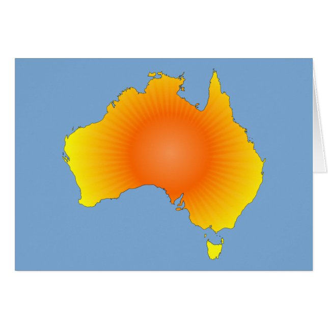 Sonnige Australische Karte (Vorderseite (Horizontal))