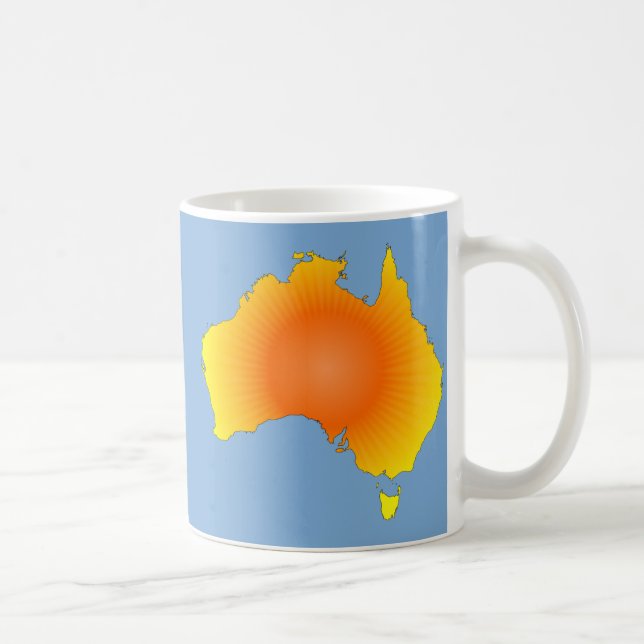 Sonnige Australische Karte Kaffeetasse (Rechts)