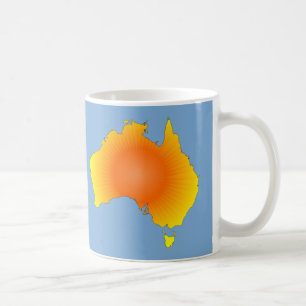 Sonnige Australische Karte Kaffeetasse