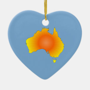 Sonnige Australische Karte Keramikornament