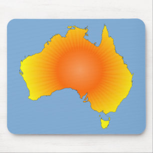 Sonnige Australische Karte Mousepad