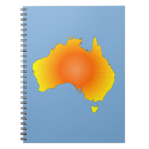 Sonnige Australische Karte Notizblock