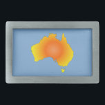 Sonnige Australische Karte Rechteckige Gürtelschnalle<br><div class="desc">Eine sonnige Version für die australische Karte. Bild in Gelb und Orange. Blauer Hintergrund in ausgewählten Bildern.</div>