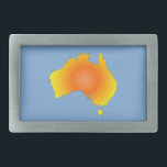 Sonnige Australische Karte Rechteckige Gürtelschnalle<br><div class="desc">Eine sonnige Version für die australische Karte. Bild in Gelb und Orange. Blauer Hintergrund in ausgewählten Bildern.</div>