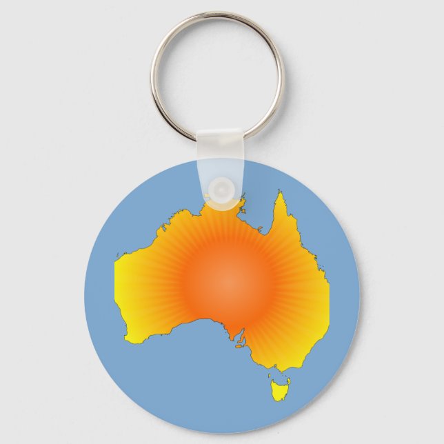 Sonnige Australische Karte Schlüsselanhänger (Vorderseite)