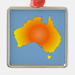 Sonnige Australische Karte Silbernes Ornament