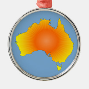 Sonnige Australische Karte Silbernes Ornament