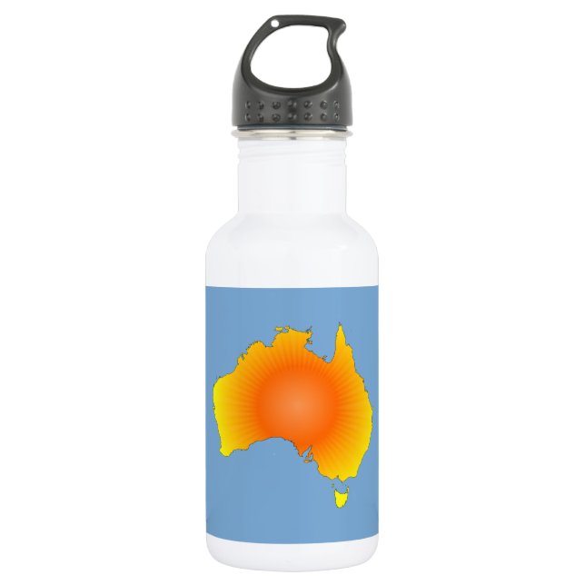 Sonnige Australische Karte Trinkflasche (Vorderseite)