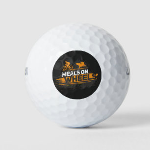 Sonnige Bike-Mahlzeiten auf Rädern Fahrradag Golfball