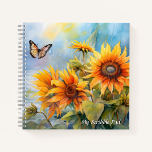 Sonnige Blooms & Butterfly Träume Notizbuch