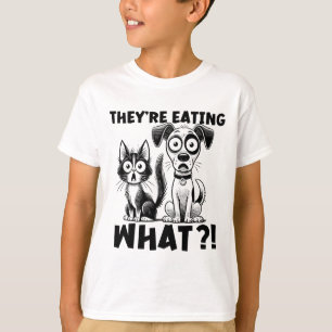 Sonnige Debatte 2024 Haustiere Katze Sie essen was T-Shirt