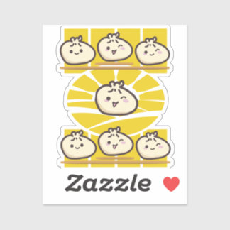 sonnige dim sum knödel aufkleber