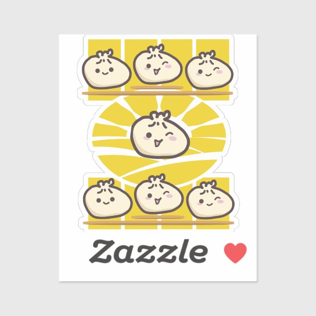 sonnige dim sum knödel  aufkleber (Blatt)