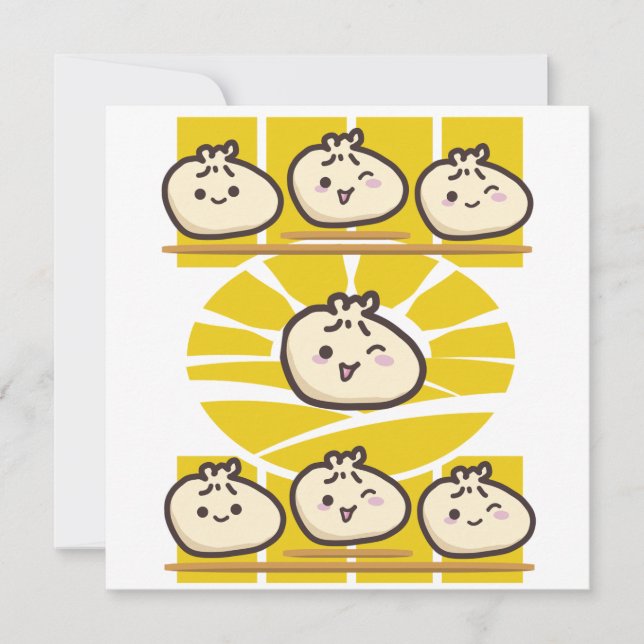 sonnige dim sum knödel  einladung (Vorderseite)
