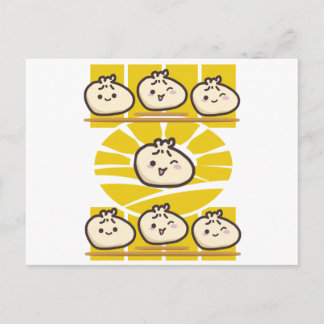 sonnige dim sum knödel postkarte