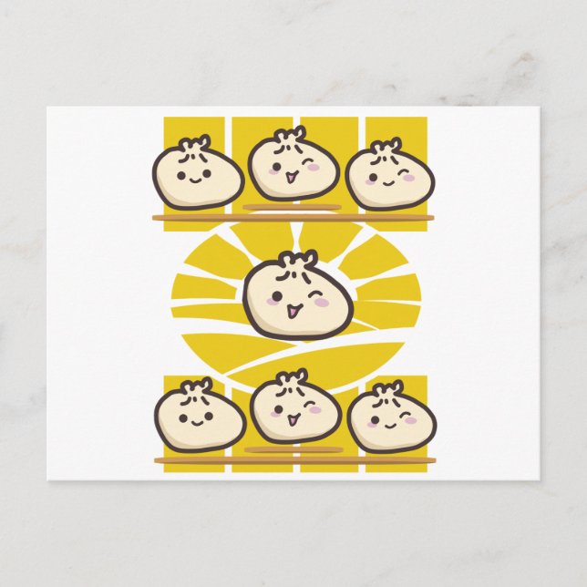 sonnige dim sum knödel  postkarte (Vorderseite)