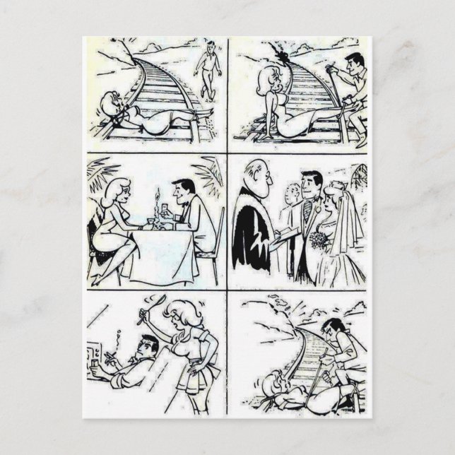 Sonnige Ehe/Verabred-Relationship-Zyklus Postkarte (Vorderseite)