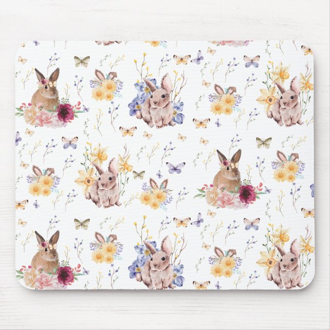 Sonnige feiert Ostertag mit Schmetterlingen Mousepad (Vorne)