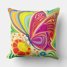 Sonnige flatternde Flora Kissen