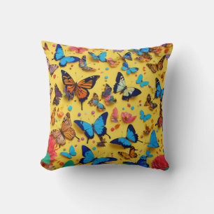 Sonnige Flügel: Lebhafter Butterfly Bliss Pillow Kissen