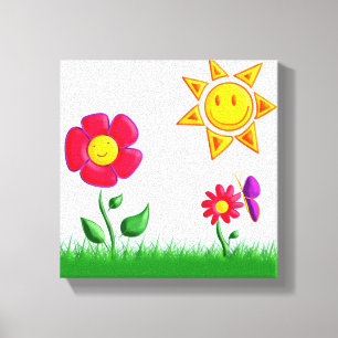 Sonnige Gartenansicht Leinwanddruck