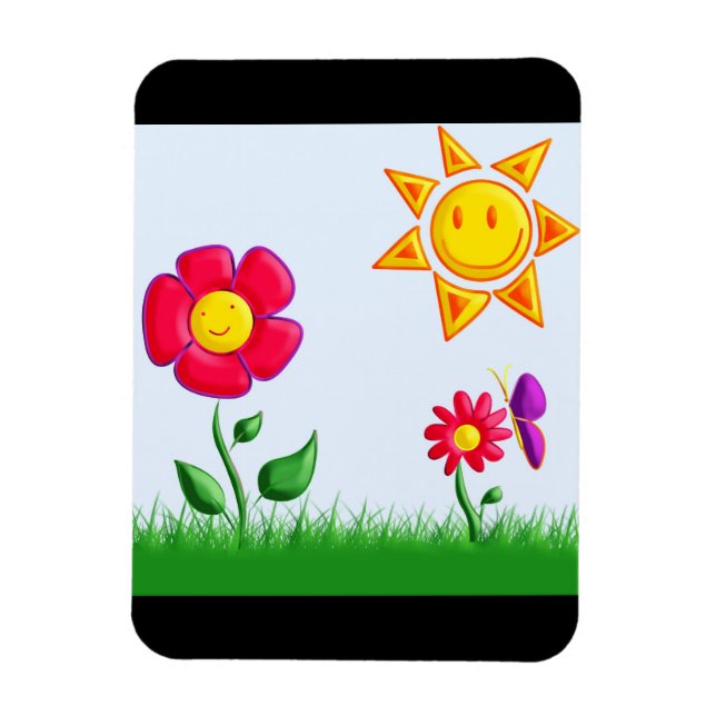 Sonnige Gartenansicht Magnet (Vertikal)