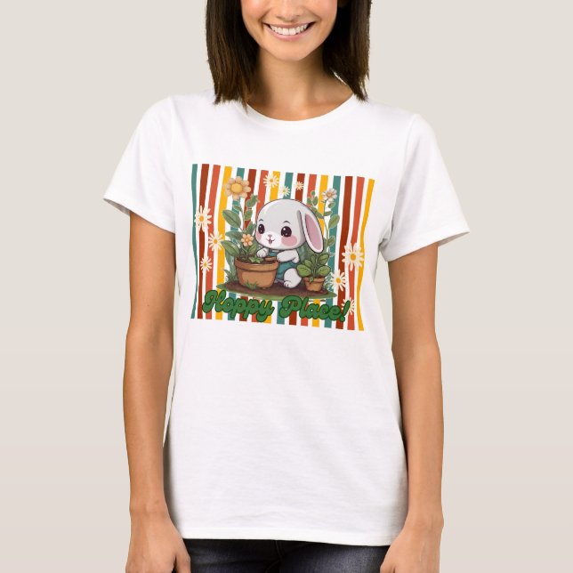 Sonnige Gartenarbeit am Hoppy Place T-Shirt (Vorderseite)
