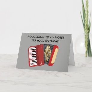 Sonnige Geburtstagskarte für Accordion-Spieler Karte