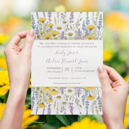 Sonnige Gelbe Elegance Liebe Wildblume Einladung