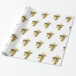 Sonnige Giraffe mit Sonnenbrille-Illustration Geschenkpapier