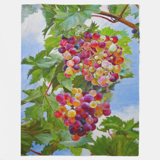 Sonnige Grapevine - Farbenfrohe Trauben Fleecedecke