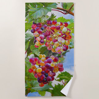 Sonnige Grapevine - Farbenfrohe Trauben Strandtuch