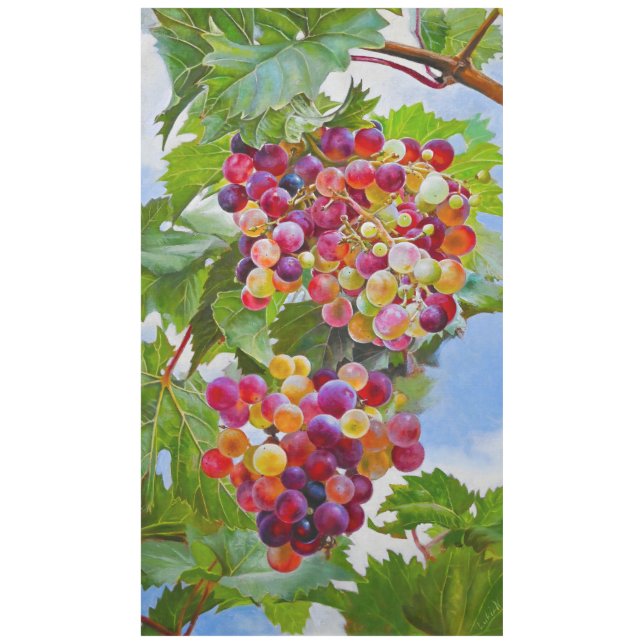 Sonnige Grapevine - Farbenfrohe Trauben Tischdecke (Vorderseite)
