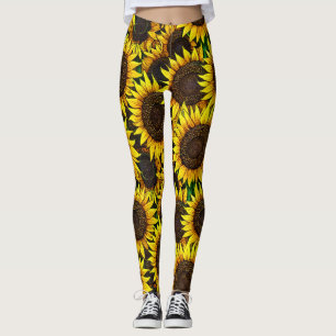 Sonnige große Sonnenblumenmuster Leggings