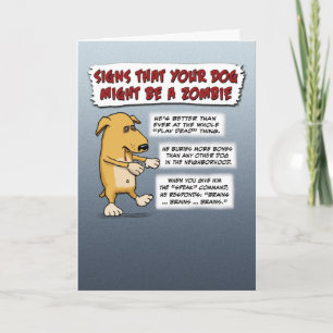 Sonnige Halloween-Karte: Zombie Dog Karte