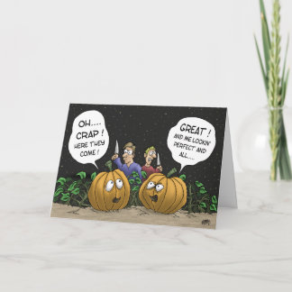 Sonnige Halloween-Karten: Pumpkin-Perspektive Karte