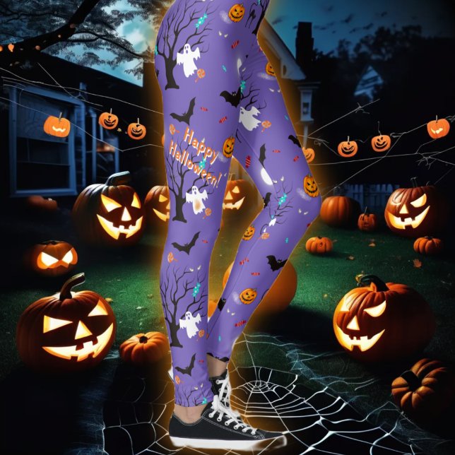 Sonnige Halloween-Kreaturen und Bonbons Leggings (Von Creator hochgeladen)