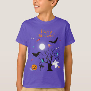 Sonnige Halloween-Kreaturen und Bonbons T-Shirt