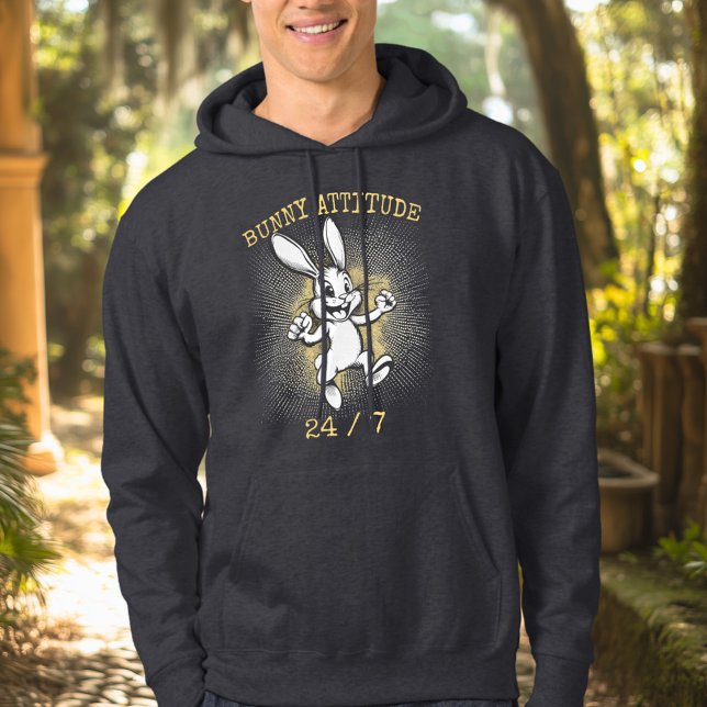 Sonnige Haltung 24/7 - Energetische Kaninchenhoodi Hoodie (Von Creator hochgeladen)