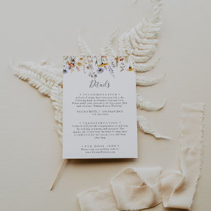 Sonnige Herbstsonne Elegante Wildblume Hochzeit De Begleitkarte