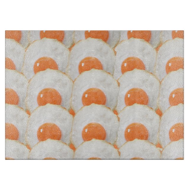 Sonnige Hühnereier Schneidebrett (Vorderseite)