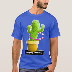 Sonnige Kakteen, die mit dem Hulahoop üben T-Shirt